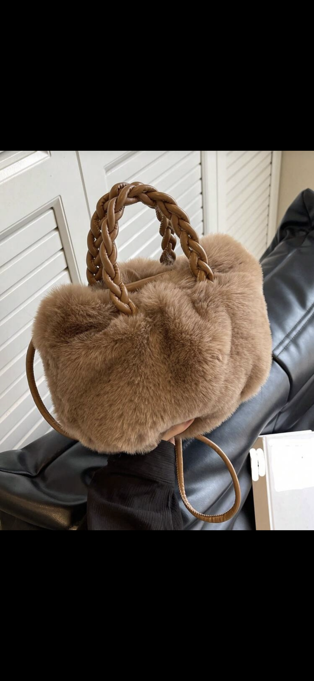Tan Mini Fur Bag